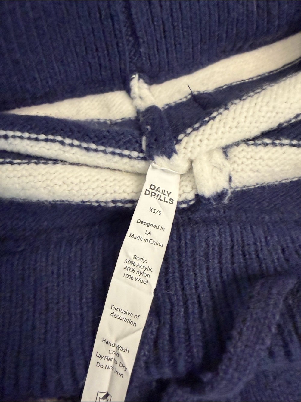 Daily Drills Navy and White Striped Button-Up Cardigan - Picture 11 of 13